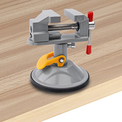 Yakamoz Mini Bench Vise 360 Degree Suction Vise Small Table Vice Clamp Workbench Vise for Jewelry Making DIY Wood Craft Carving Breads Drilling Bed - WoodArtSupply