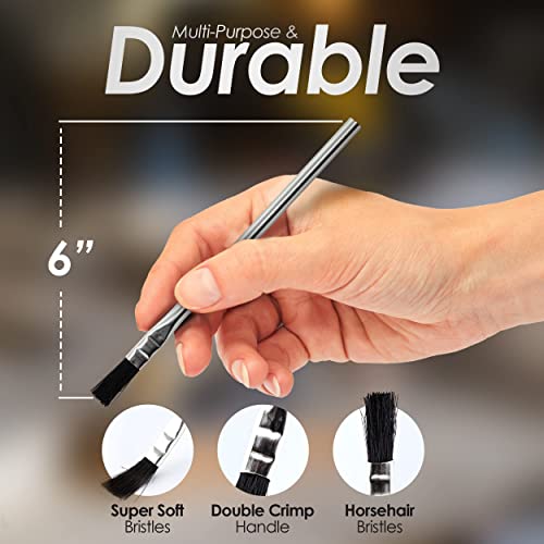 Acid Brushes - 36 Count 3/8 Inch Horsehair Acid Flux Brushes, Disposable Glue Brushes for Woodworking, Epoxy Brushes for Resin, Great for Crafting, RamPro