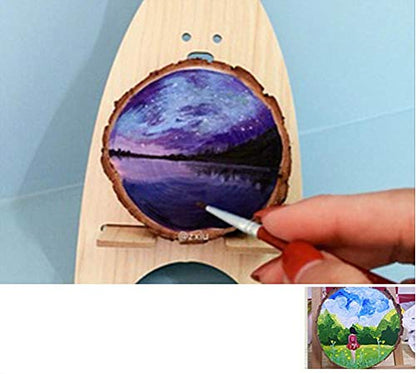 20 PCS Unfinished Wood Slices Keychain Blank Hand-Painted Wooden Keychain Vintage DIY Wood Keychain Car Bag Pendant
