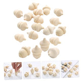VILLCASE 60 pcs Woody Acorn Unfinished Wood Toys peg Dolls Acorns Wood Acorn Toy Mini Acorn Toys Unfinished Wood Crafts Home Supplies Wood Toys for VILLCASE