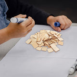 Operitacx 100pcs Square Wood Chips Square Wooden Chip Kids DIY Wood Slices Unfinished Wood Tag Wood Squares Wood Blanks for Crafts Blank Labels Solid Operitacx