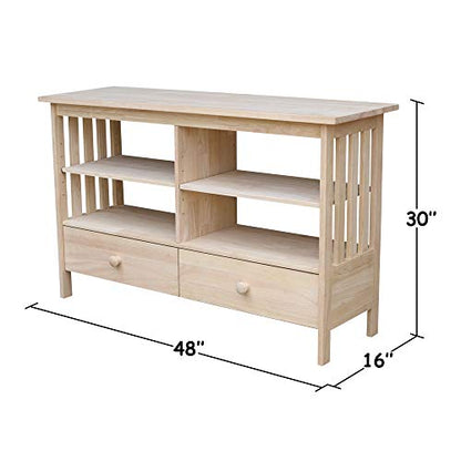 IC International Concepts International Concepts Unfinished Mission, Brown (TV-31) Entertainment/TV Stand