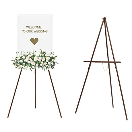 MEEDEN Easel Stand for Wedding Sign: Wood Tripod for Poster Board - Wooden Easel Standing for Display Welcome Picture MEEDEN