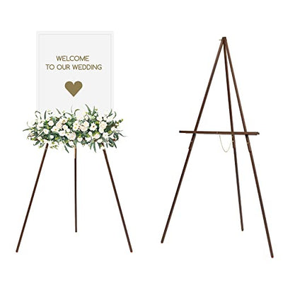MEEDEN Easel Stand for Wedding Sign: Wood Tripod for Poster Board - Wooden Easel Standing for Display Welcome Picture