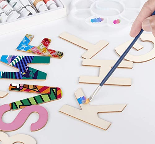 3" Wooden Letters - 78 Pcs Wood Alphabet Letters for Crafts Wood Letters Sign Decoration Unfinished Wood Letters for Letter Board/Wall ilauke