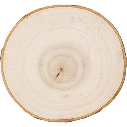 Plaid Round with Bark Wood Surfaces, 7"