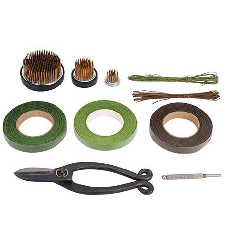 Oumefar Flower Arrangement Decoration Fixing Tool Set Flower Kenzan Iron Wire Scissor Ikebana Kenzan Japanese Flower Holder Tape Kenzan Accessories Oumefar