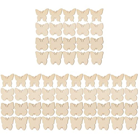 Operitacx 60 Pcs Butterfly Wood Chips Kids Toy Wooden Tags Wedding Decorations Slices Cutouts Unfinished Wood Tags Butterfly Blank Craft Blank Wood Operitacx