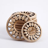 KALLORY 10pcs Unfinished Hollow Wood Slices Wooden Slices DIY Wooden Cutouts Painting Wood Slices KALLORY