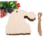 ABOOFAN 50 Pcs Wood Trim Woodsy Decor Christmas Decor Christmas Hanging Santa Hat Christmas Wood Shaped Unfinished Wooden Santa Hat Christmas Pendant ABOOFAN