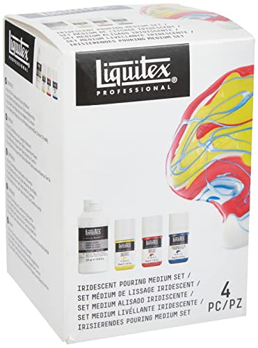 Liquitex Professional Iridescent Pouring Medium Set, Includes 3 x 2-oz Soft Body Acrylic Paint Bottles Liquitex