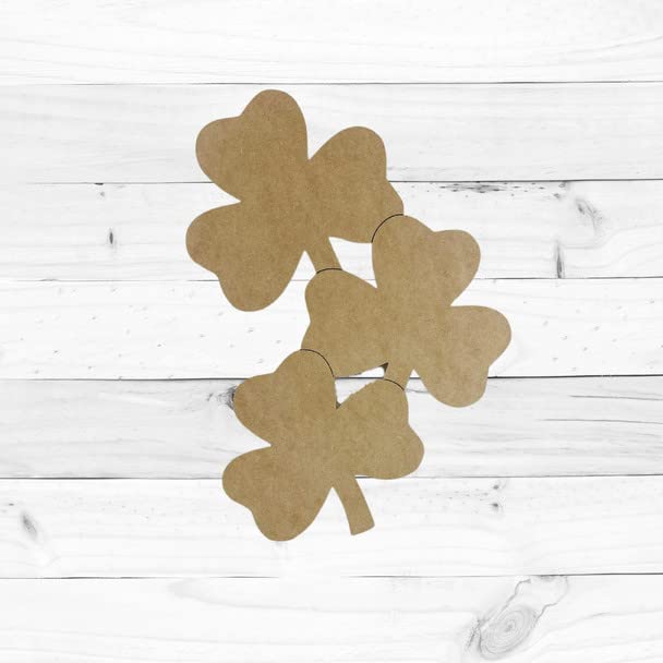 Cluster of Clovers, Engraved Unfinished Wood Cutout, MDF Wooden Craft, DIY Craft Art, Build-A-Cross