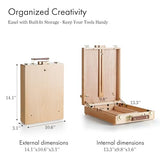 ARTIFY Table Sketch Box Easel Set, Desktop Artist Easel with 12 Colors Acrylic Paints, 13pcs Brushes, 4 Canvas Boards, Plastic Palette and 2 pcs ARTIFY art supplies