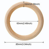 Penta Angel Wooden Rings 5Pcs 85mm Natural Unfinished Solid Wood Rings Smooth Wood Circles for DIY Craft Pendant Connectors Jewelry Making (85mm) PENTA ANGEL