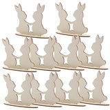 BESPORTBLE 10pcs White Rabbit Ornament Easter Unfinished Rabbit Cutouts Easter Wood Cutouts Blank Bunny Cutout Easter Wood Slice Blank Flags Wooden BESPORTBLE