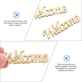 BESPORTBLE Front Door Garland 30pcs Welcome Wood Letters Unfinished Wood Sign Large Letter Cutouts Wooden Decoration for Home Porch Sign Wedding BESPORTBLE
