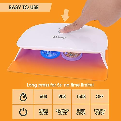 2 Pack UV Light for Resin - Large Size Foldable UV Resin Light & Portable Mini UV Resin Lamp, akisey Resin Kits for Resin Molds Curing, Jewelry akisey