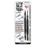 HIT Tool Pro Combo Kit 1/32" Hammerless Nail Set Punch, 2/32" Hammerless Nail Set, Hammerless Door Hinge Pin Punch and Steel Hammer, 2 Tools (NS12HF) HIT Tool