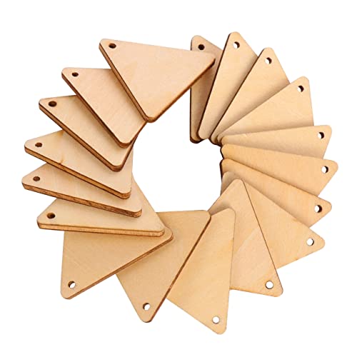 EXCEART 300 Pcs Perforated Triangular Wood Trim Triangle Earrings Decor for Home Craft Wood Supplies DIY Kits Unfinished Wooden Earrings Wooden