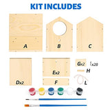 LotFancy Bird House Kit, DIY Wooden Birdhouse Kits, Arts and Crafts Painting Kits for Kids Ages 5+, Build and Paint, Including Paints & Brushes LotFancy