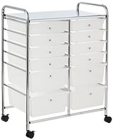 Whitmor Chrome and Plastic 12-Drawer Storage Cart Whitmor