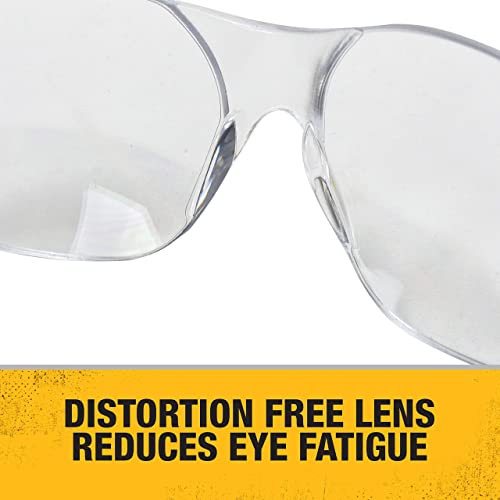 Dewalt DPG54-1D Protector Clear High Performance Lightweight Protective Safety Glasses with Wraparound Frame - WoodArtSupply