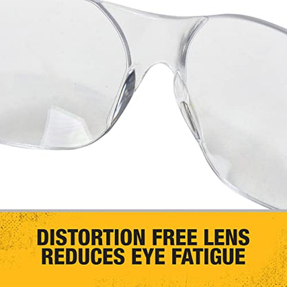 Dewalt DPG54-1D Protector Clear High Performance Lightweight Protective Safety Glasses with Wraparound Frame - WoodArtSupply