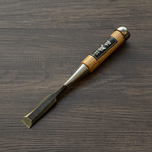 RANSHOU Japanese Chisel 18mm 3/4" Mortise Chisel Oire Nomi, Professional Wood Chisel for Woodworking, Japanese Red Oak Handle, Made in JAPAN RANSHOU