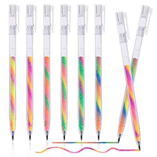 ZSCM 6 Pack Mixing of 3 Colors Magic Glitter Gel Pens Kawaii Color Changing Ballpoint Pen Set for Adult Coloring Books, Doodling Scrapbooking - WoodArtSupply