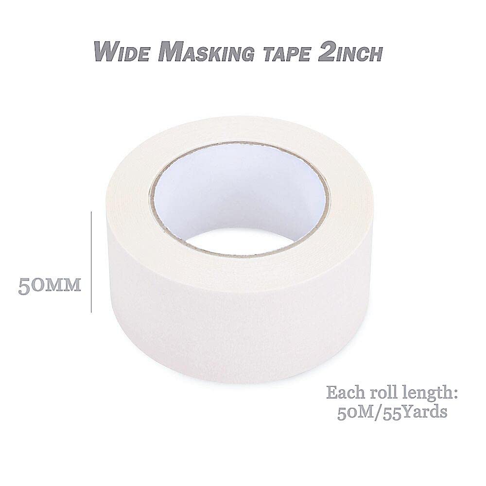 Zo.Yehaa Masking Tape 2 inch Wide, Beige White Painters Tape General Purpose Tape for Crafts Painting Labeling Decoration School Projects Home Zo.Yehaa