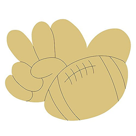 Peace Love Football Design by Lines Cutout Unfinished Wood Sports Décor Coloring Book America Door Hanger Everyday MDF Shape Canvas Style 1 Art 1 Diverse Woodworking