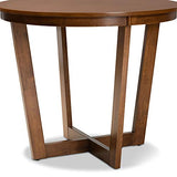 Baxton Studio Alayna Modern and Contemporary Walnut Brown Finished 35-Inch-Wide Round Wood Dining Table Baxton Studio