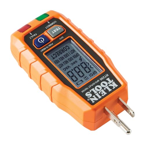 Klein Tools RT250 GFCI Outlet Tester with LCD Display, Electric Voltage Tester for Standard 3-Wire 120V Electrical Receptacles Klein Tools