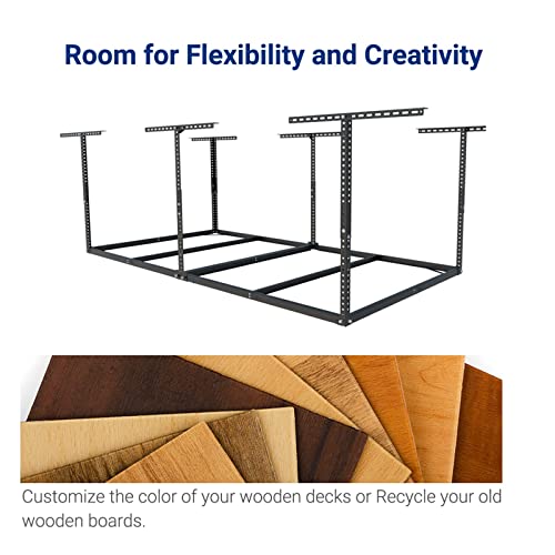 FLEXIMOUNTS 4x8 Overhead Garage Storage Rack without Decking,Garage Storage Organization System,Heavy Duty Metal Garage Ceiling Storage Racks,600lbs FLEXIMOUNTS