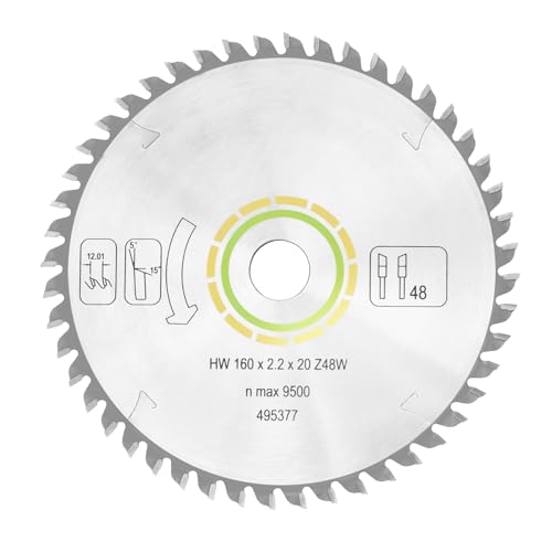 495377 Track Saw Blade for TS 55, TSC 55, TS 60, ATF 55 E, HK 55, HKC 55 festool Track Saw Plunge Cut Saw 160mm, 2.2mm, 20mm 48t ATB festool Track - WoodArtSupply