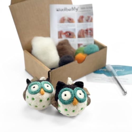 Woolbuddy Needle Felting Kit, Felting Kit, Owl, Felting Kit for Beginners Adult, Wool Felting Kit Includes Felting Supplies, Carded Felting Wool 22 - WoodArtSupply