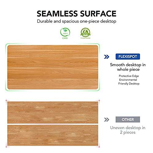 FLEXISPOT Whole Piece 48"x30" Desktop 1" Thickness Height Adjustable Desk Rectangular Tabletop Maple Board (48INCH Maple Top) FLEXISPOT