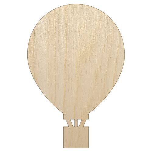 Hot Air Balloon Solid Unfinished Wood Shape Piece Cutout for DIY Craft Projects - 1/4 Inch Thick - 4.70 Inch Size Sniggle Sloth
