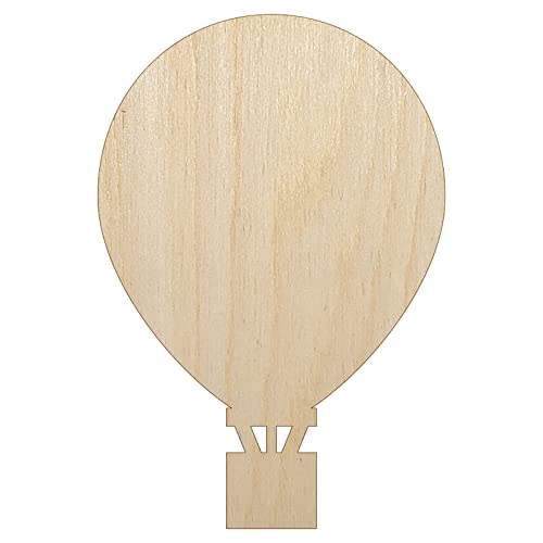 Hot Air Balloon Solid Unfinished Wood Shape Piece Cutout for DIY Craft Projects - 1/4 Inch Thick - 4.70 Inch Size - WoodArtSupply