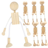 COHEALI 6pcs Wooden Cartoon Toy Wooden Robots to Paint Wooden Peg People Unfinished Wood Playthings Wood Doll Figures Robot Decor Unfinished Wood COHEALI