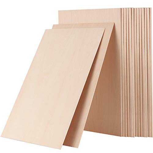 HAKZEON 15 Pack 12 x 8 x 0.06 Inch Balsa Wood Sheets, Unfinished Thin Balsawood Wood Pieces Hobby Board Wooden Sheet for DIY Building Project Model
