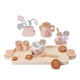 MONT PLEASANT Wooden Tea Set for Little Girls, Wooden Toys, Toddler Tea Set Toy, Play Kitchen Accessories Set, Montessori Toys, Kids Play Kitchen MONT PLEASANT