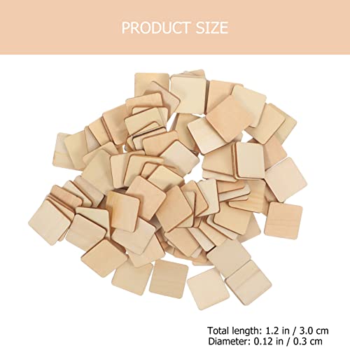 Operitacx 100pcs Square Wood Chips Square Wooden Chip Kids DIY Wood Slices Unfinished Wood Tag Wood Squares Wood Blanks for Crafts Blank Labels Solid - WoodArtSupply