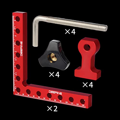 DEEFIINE 90 Degree Positioning Squares Right Angle Clamps 5.5" x 5.5",Aluminum Alloy Woodworking Carpenter L-Type Corner Clamping Tool for Picture - WoodArtSupply