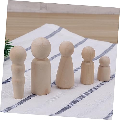 VILLCASE 10pcs Wooden People Shapes Wooden People Toys Wooden Peg People Unfinished Wooden Family Peg Dolls Wooden People Figures Kids Mannequin DIY VILLCASE