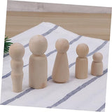 VILLCASE 10pcs Wooden People Shapes Wooden People Toys Wooden Peg People Unfinished Wooden Family Peg Dolls Wooden People Figures Kids Mannequin DIY VILLCASE