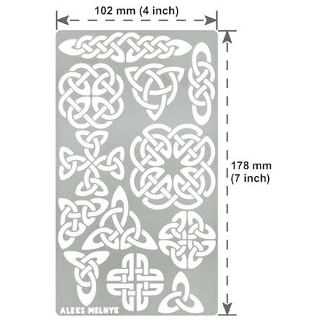 Aleks Melnyk #32 Metal Journal Stencil, Pyrography Celtic Patterns, Wicca Stencil, Celtic Knot Stencil, Viking Stencil, Wood Burning Template, Wood - WoodArtSupply