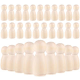 Tofficu 30pcs Unfinished Wooden Peg Dolls, Mini Wooden Peg People 35mm Wooden People Figures for DIY Painting Tofficu