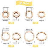 PandaHall 120pcs Round Wood Linking Rings Wooden Discs Beads, 4 Sizes Blank Unfinished Wooden Slices Circle Wooden Charm Pendants Circle Macrame PH PandaHall