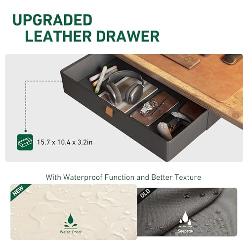 FEZIBO 55 x 24 Inches Standing Desk with Drawer, Adjustable Height Electric Stand up Desk, Sit Stand Home Office Desk, Ergonomic Workstation Black FEZIBO